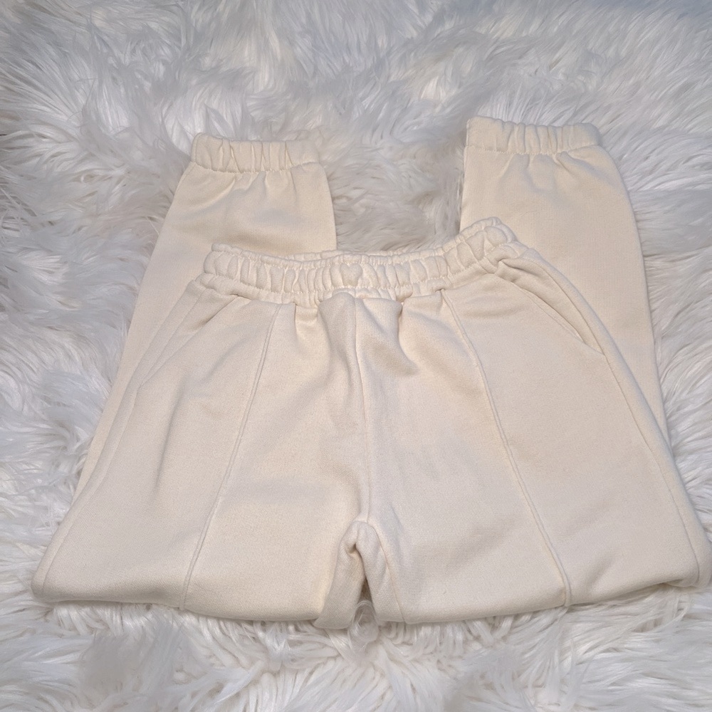 Zara Cream Jogger Sweatpants Relaxed Fit